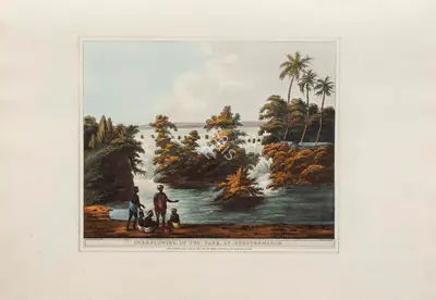 H. Merke (Printmaker), Overflowing of the Tank, at Strupermador, 1804, Aquatint