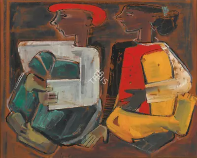 K.S. Kulkarni (Artist), Untitled (Two Figures), Painting