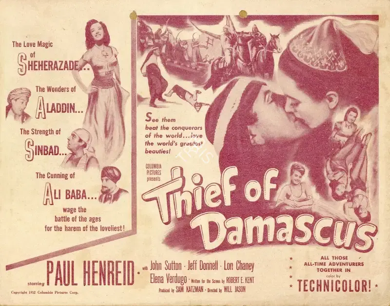 Will Jason (Director), Thief Of Damascus, 1952, Handbill