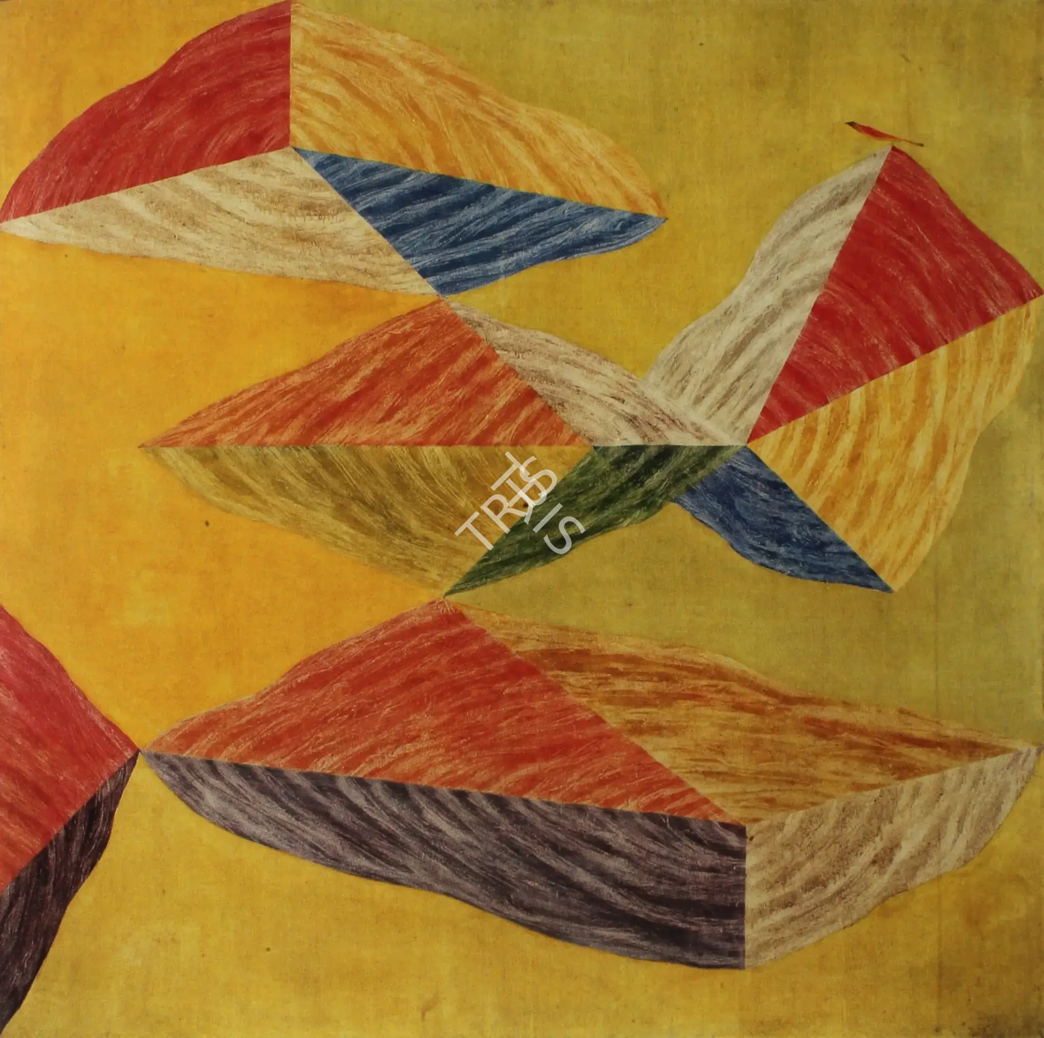 J. Swaminathan (Artist), Bird, Tree And Mountain, 1972, Painting