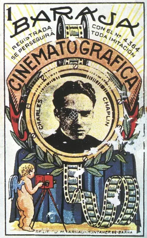 Unknown (Designer), Chaplin's image on a Spanish playing card | Playing Card, My Life in Pictures, 1985 | CinemaEducation | 00795046