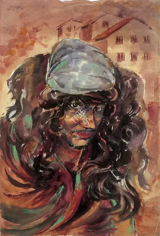 Umesh Varma (Artist), Portrait of Manjit Bawa, 1960, Painting