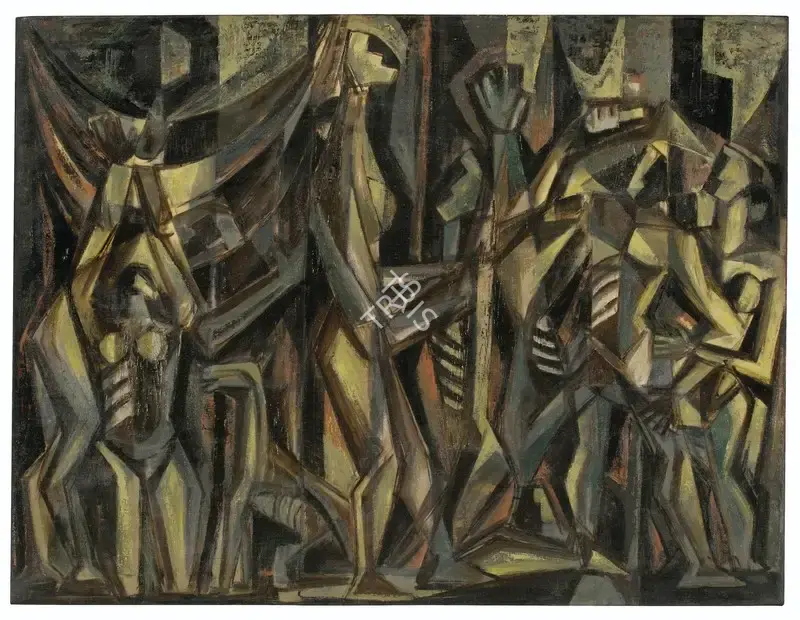 Mondal, Rabin (Artist). Brothel-I, 1962 | Painting, Ch.NeY/23.09.20, 2020 · Christie's