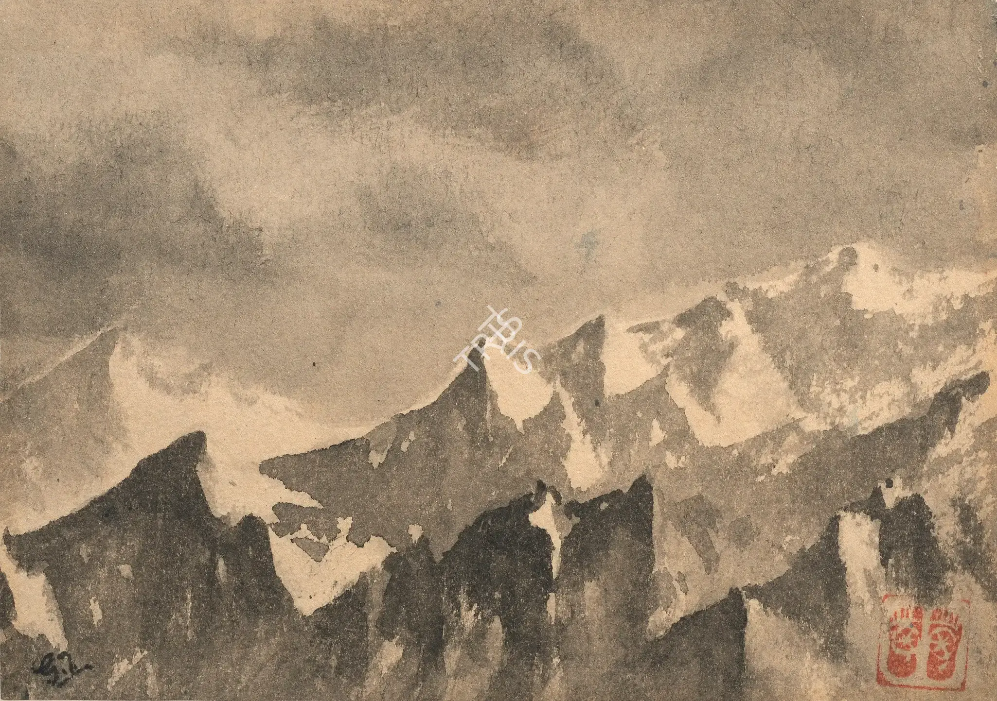 Gaganendranath Tagore (Artist), Mountain Crags, 1919, Painting