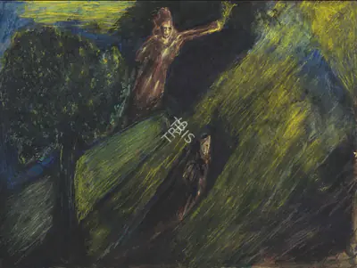Rabindranath Tagore (Artist), From Across The Dark, 1937, Painting