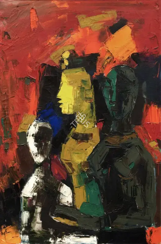 Husain, M.F. (Artist). Women in Red, 1964 | Painting, So.NeY/17.03.25, 2025 · Sotheby's