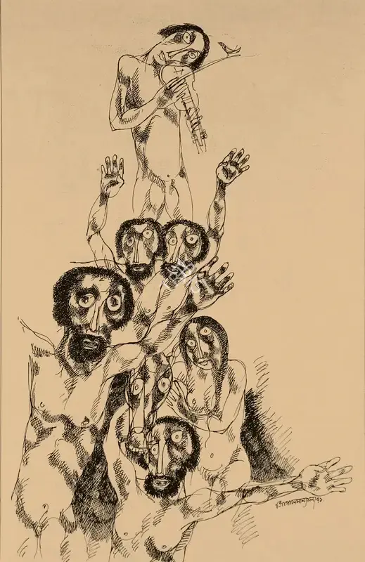 Gopal Sanyal (Artist), Untitled, 1971, Drawing