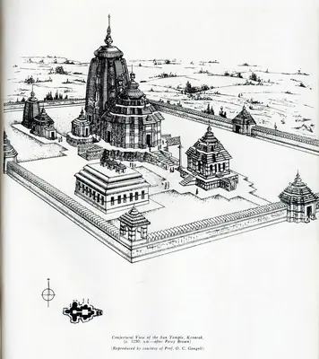 Unknown (Artist), Conjectural View of the Sun Temple, Konarak, 1250, Drawing