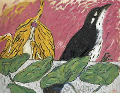 Ambalal, Amit (Artist). Tiger Turns Tail, 2006 | Painting, Pu.Mum/25.09.25, 2025 · Pundole