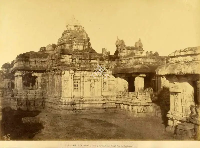 Colonel Thomas Biggs (Photographer), Purudkul. View of the Great Sivite Temple from the South-east, Antiquarian Photograph