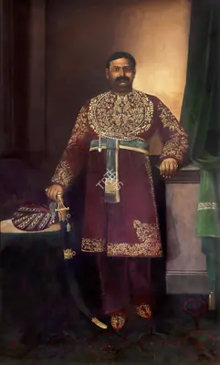 Promontho Nath Mitter (Artist), Portrait of Raja Poornachunder Singh, 1885, Painting