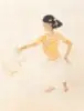 M.A.R. Chughtai (Artist), Lady At Her Toilet, Painting