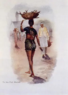 M.V. Dhurandhar (Artist), To the Fish Market, 1905, Painting