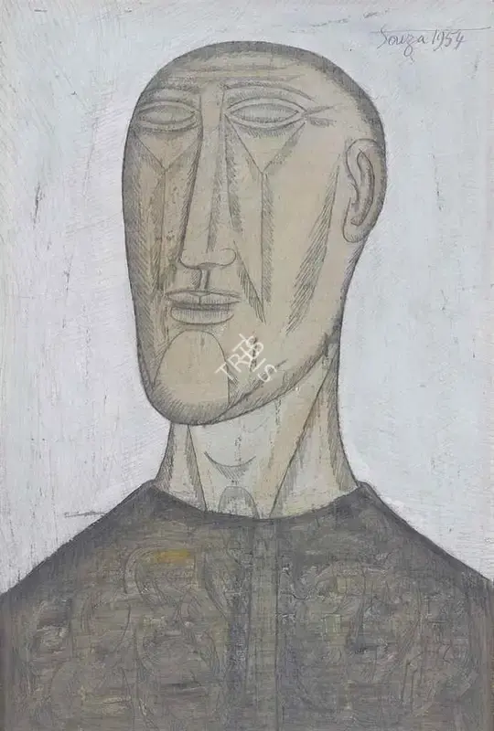 F.N. Souza (Artist), Untitled (Man in Tunic), 1954, Painting