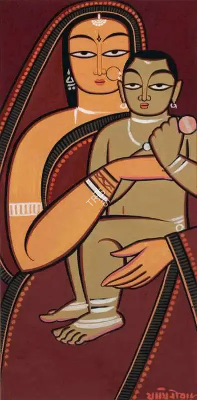 Roy, Jamini (Artist). Untitled (Mother and Child), n.d. | Painting, Ch.NeY/14.09.16, 2016 · Christie's