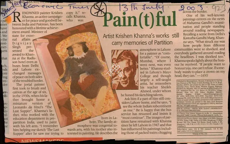Pain(t)ful, 2003, Newspaper Clipping