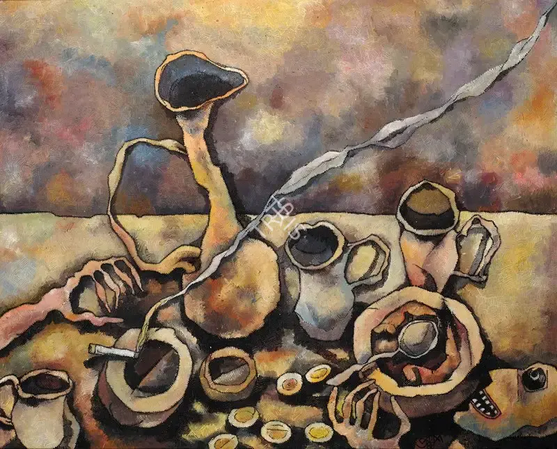 Karmakar, Prokash (Artist). Untitled, 1988 | Painting, Os.Del/18.03.08, 2008 · Osian's