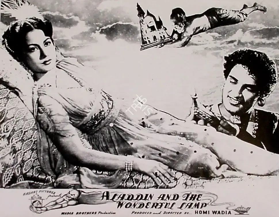 Anant Wadadeker (Cinematographer), Aladdin Aur Jaadui Chiraag, 1952, Lobby Card