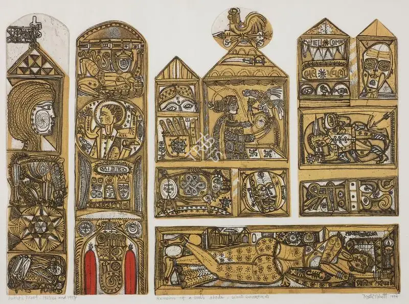 Jyoti Bhatt (Artist), Remains of a Soul's Abode, 1997, Graphic Art