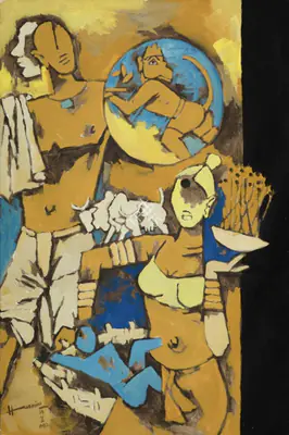 Husain, M.F. (Artist). Untitled, 2002 | Painting, Sa.Onl/18.12.24, 2024 · Saffronart