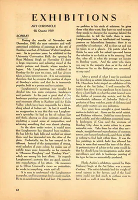 T. D. (Essayist), Exhibitions, 1950, Essay
