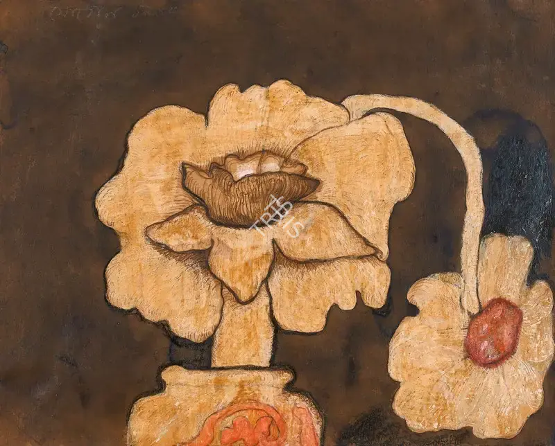 Jogen Chowdhury (Artist), Untitled (Flowers), 1980, Painting