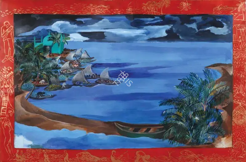 Khakhar, Bhupen (Artist). Untitled (Ratnagiri), 2002 | Painting, Sa.Mum/13.03.18, 2018 · Saffronart