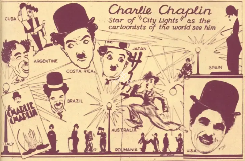 Unknown (Artist), Unknown (Artist), Star of "City Lights" as the cartoonists of the world see him | Original Artwork, Original Artwork