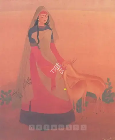 M.A.R. Chughtai (Artist), Laila In The Wilderness, Painting