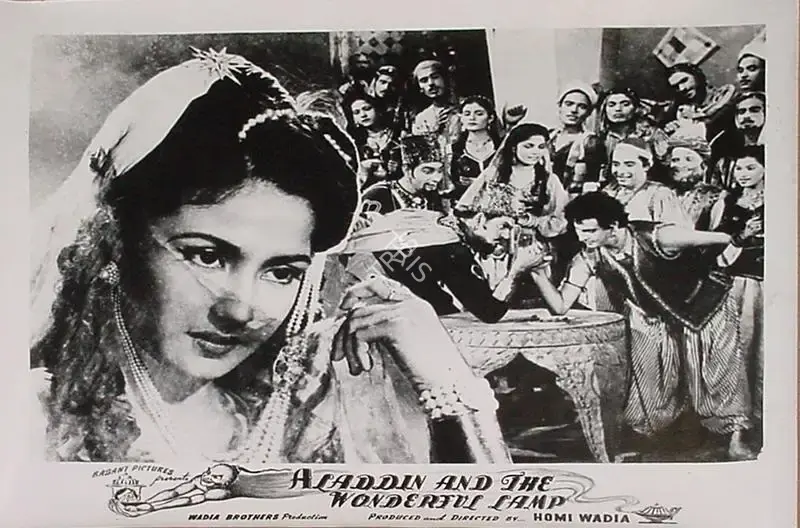 Anant Wadadeker (Cinematographer), Aladdin Aur Jaadui Chiraag, 1952, Lobby Card