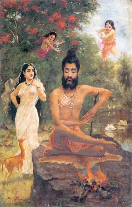 Raja Ravi Varma (Artist), Visvamitra and Menaka, Painting