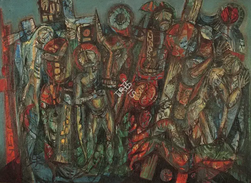 Rabin Mondal (Artist), Genocide, 1972, Painting