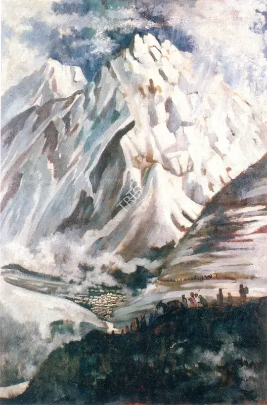 Ramendranath Chakravorty (Artist), Holy Badrinath, Painting