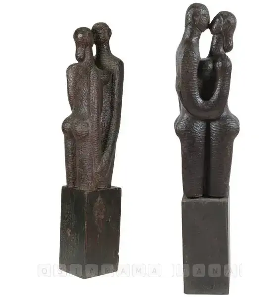 Bhagat, Dhanraj (Artist). The Kiss, 1950 | Sculpture, Os.Del/15.10.04, 2004 · Osian's