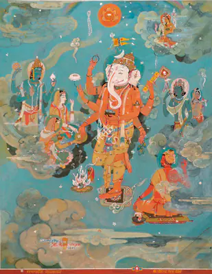 Dhirendranath Brahma (Artist), Wedding Of Ganesha, 1995, Painting