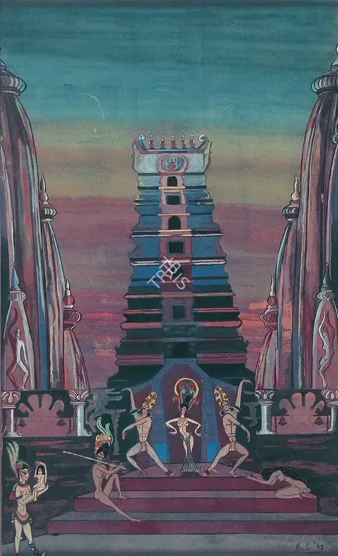 Jehangir Sabavala (Artist), Before The Temple, 1943, Painting