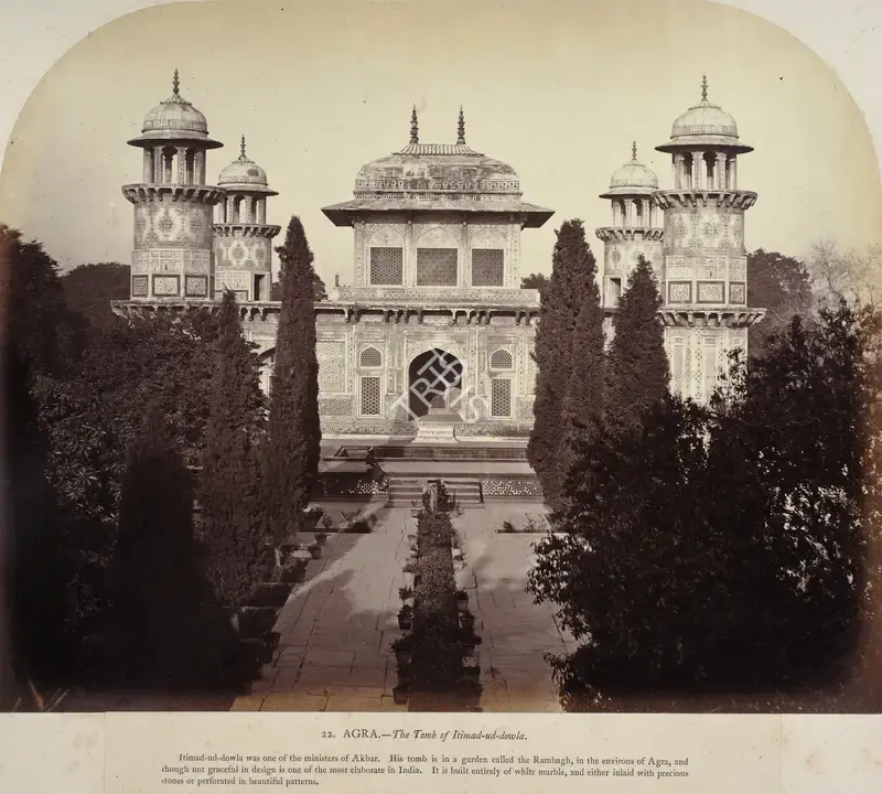 Eugene Clutterbuck Impey (Photographer), Agra - The Tomb of Itimad-ud-dowla, Antiquarian Photograph