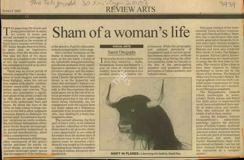 Samir Dasgupta (Reporter), Sham of a Woman's Life, 2003, Newspaper Clipping