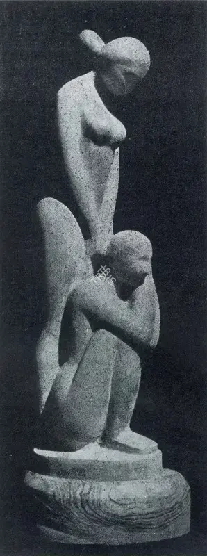 Dhanraj Bhagat (Artist), Two Women, Sculpture