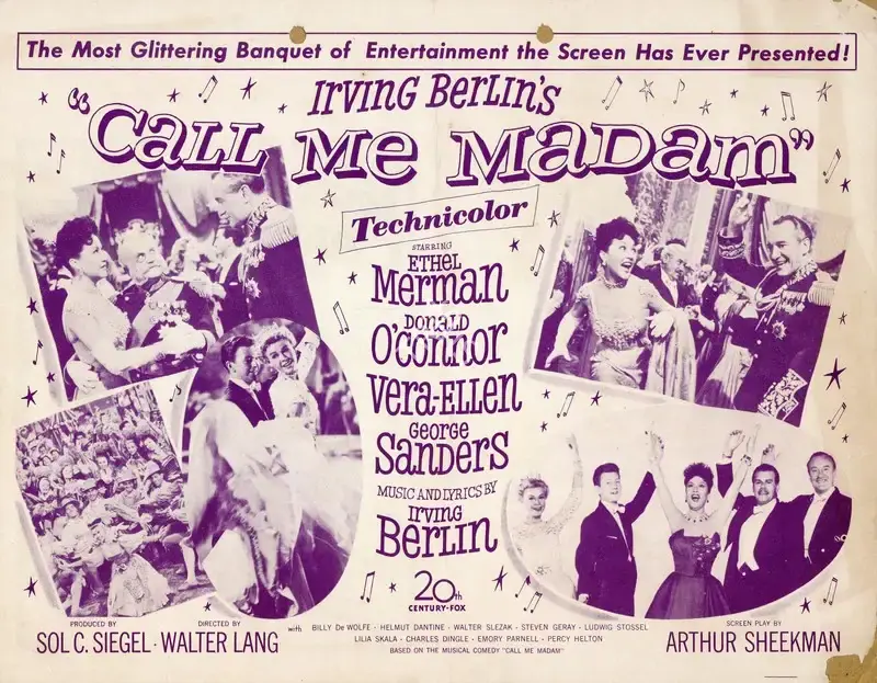 Walter Lang (Director), Call Me Madam, 1953, Handbill