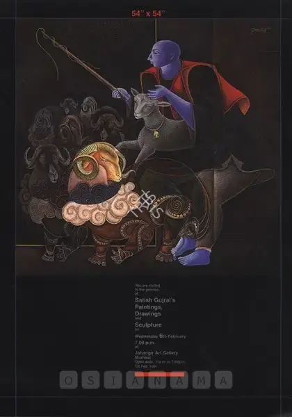 Satish Gujral (Artist), Satish Gujral, 2001, Solo Exhibition Invitation