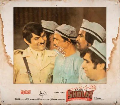 Dwarka Divecha (Cinematographer), Sholay, 1975, Photographic Still Mounted on Lobby Card