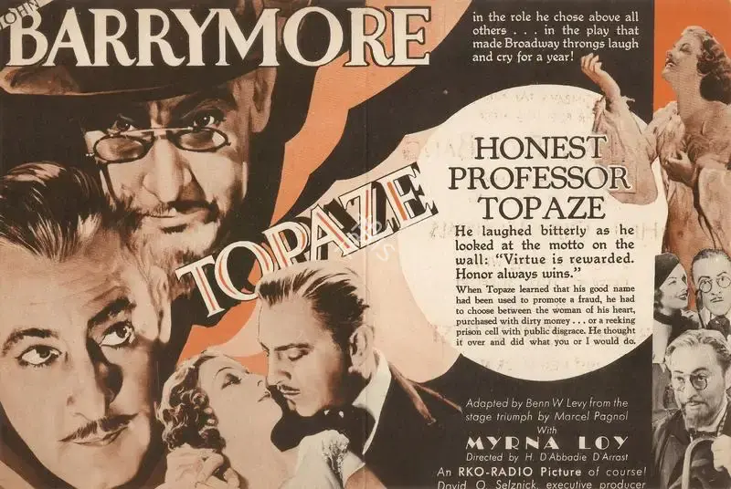 Harry d'Abbadie d'Arrast (Director), Topaze, 1933, Handbill