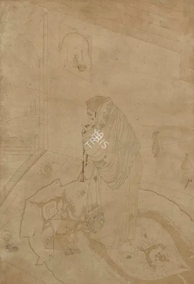 M.A.R. Chughtai (Artist), Untitled (Woman Praying), Painting