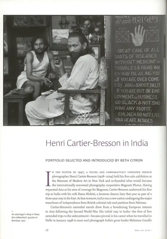 Beth Citron (Essayist), Henri Cartier-Bresson in India, 2017, Essay