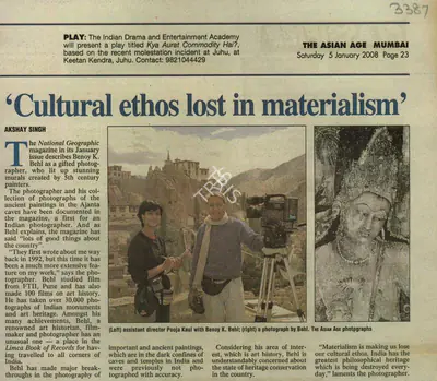 Akshay Singh (Reporter), Cultural Ethos Lost in Materialism, 2008, Newspaper Clipping