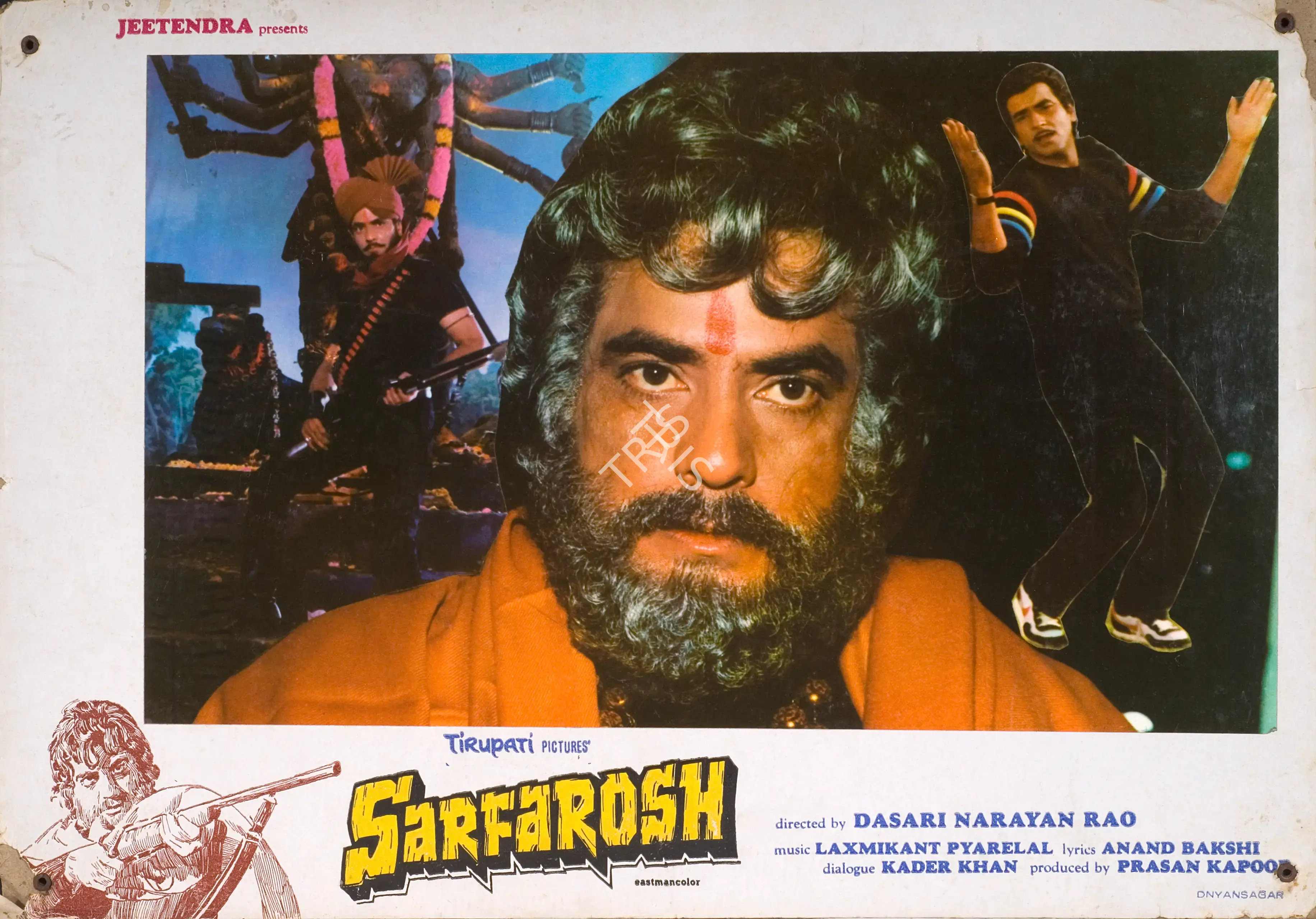 M. Kannappa (Cinematographer), Sarfarosh, 1985, Photographic Still Mounted on Lobby Card