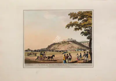 H. Merke (Printmaker), A view of Mount St. Thomas, near Madras, 1804, Aquatint