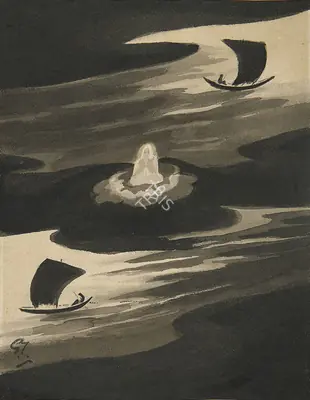 Tagore, Gaganendranath (Artist). Aepar Ganga Opar Ganga Madhikhane Char I, 1929 | Painting, 2018 · Asta Guru