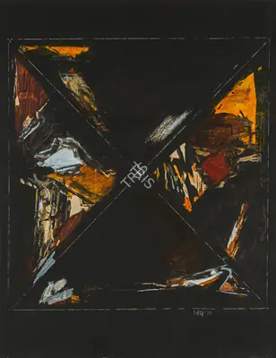S.H. Raza (Artist), Rajasthan, 1977, Painting